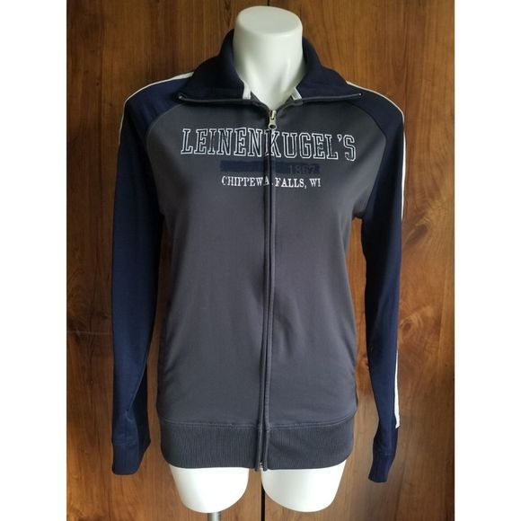 J. America Jackets & Blazers - Leinenkugel's Navy and Gray Track Jacket